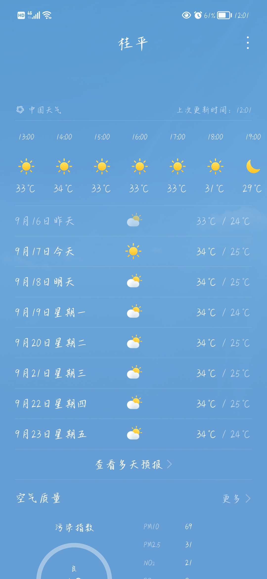 这天气很稳定