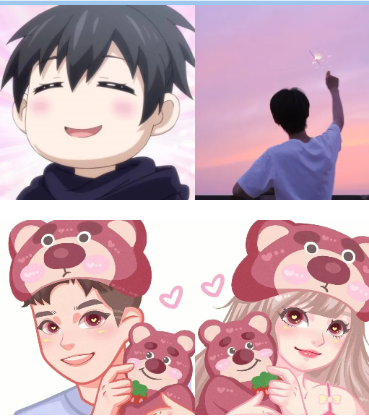 一家四口整整齐齐